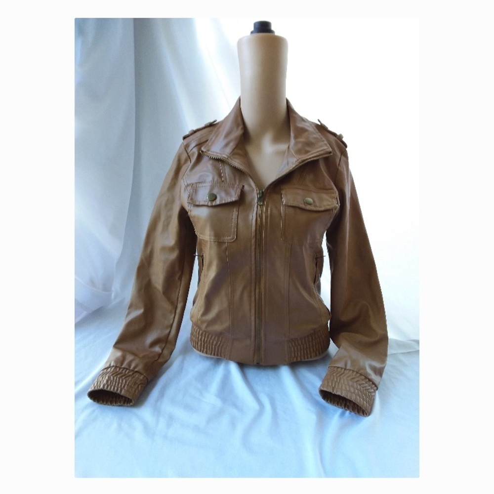 Brown Faux Leather Jacket